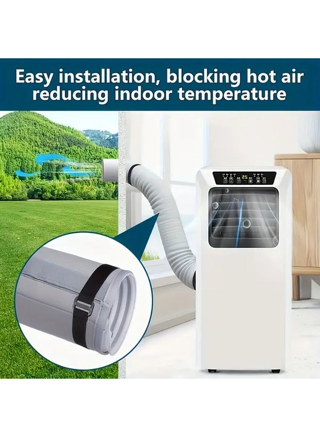 Gray Portable Air Conditioner Hose Insulation Sleeve For 5 Inch 5 9 Inch Exhaust Pipe With Adjustable Buckle Straps - Image 4